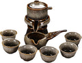 Ceramic Tea Set with Tea Filter and 6 Cups, Traditional Tea Service Set for Loose Leaf Tea