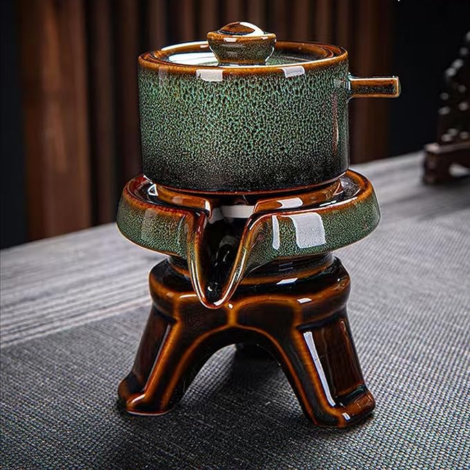 Ceramic Tea Set with Tea Filter and 6 Cups, Traditional Tea Service Set for Loose Leaf Tea