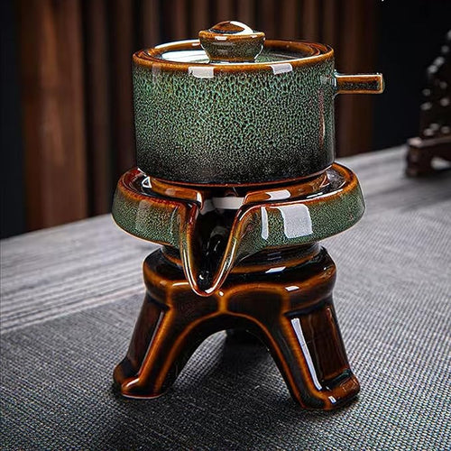 Ceramic Tea Set with Tea Filter and 6 Cups, Traditional Tea Service Set for Loose Leaf Tea