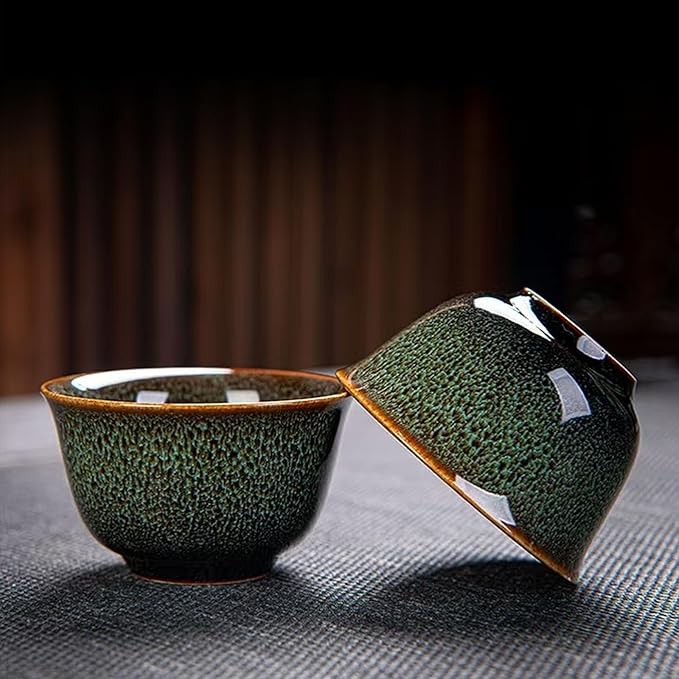 Ceramic Tea Set with Tea Filter and 6 Cups, Traditional Tea Service Set for Loose Leaf Tea