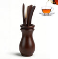 Wooden Tea Tool Set with Holder – Tea Scoop, Tea Pick & Tea Accessories Organizer for Gongfu Tea Ceremony
